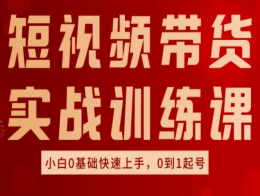 短视频带货实战训练课，好物分享实操，小白0基础快速上手，0到1起号-灵动共创