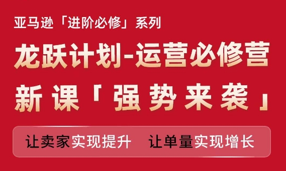 亚马逊进阶必修系列，龙跃计划-运营必修营新课，让卖家实现提升 让单量实现增长-灵动共创