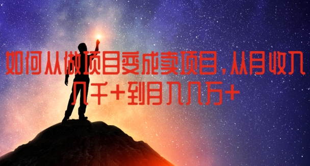 如何从做项目变成卖项目，从月收入几千到月入几万【揭秘】-灵动共创