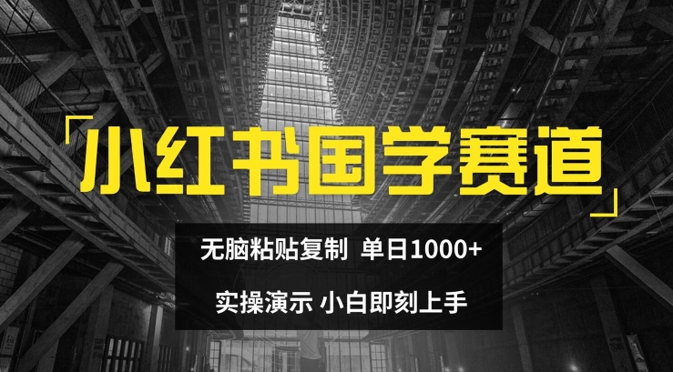 小红书国学赛道，无脑粘贴复制，单日1K，实操演示，小白即刻上手【揭秘】-灵动共创
