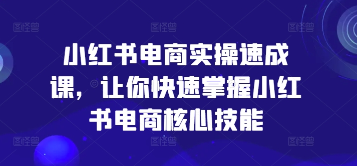 小红书电商实操速成课，让你快速掌握小红书电商核心技能-灵动共创