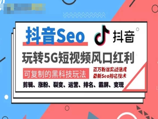 抖音SEO引流培训课程-抓住抖音风口，实现搜索排名，获取精准流量，快速成交变现-灵动共创