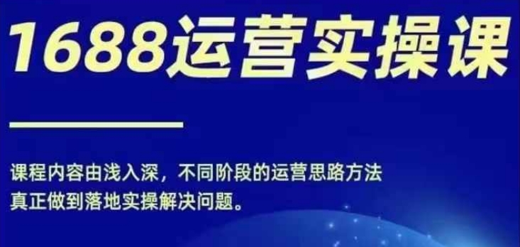 1688实操运营课，零基础学会1688实操运营，电商年入百万不是梦-灵动共创