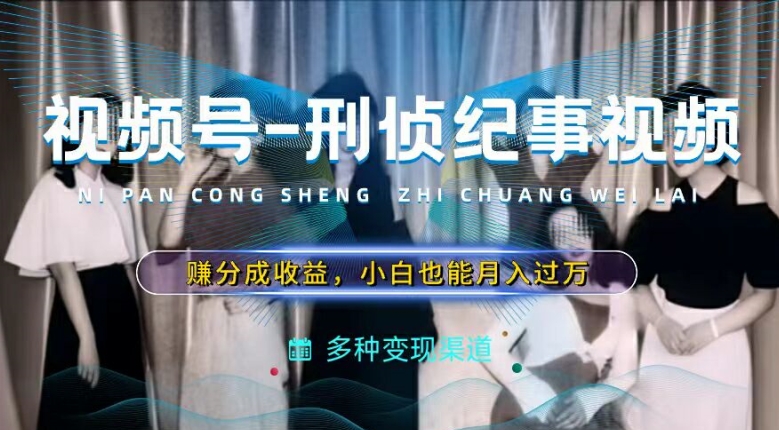 利用刑侦纪实视频，赚视频号分成计划收益，操作简单，新手小白轻松月入过万【揭秘】-灵动共创