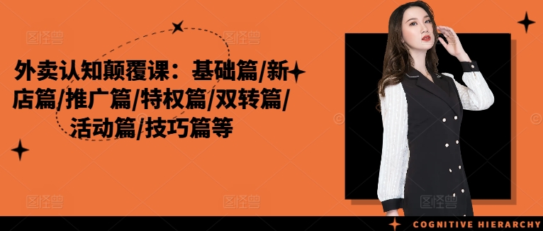 外卖认知颠覆课：基础篇/新店篇/推广篇/特权篇/双转篇/活动篇/技巧篇等-灵动共创