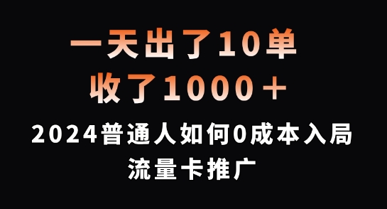 一天出了10单，收了1000+，2024普通人如何0成本入局流量卡推广【揭秘】-灵动共创