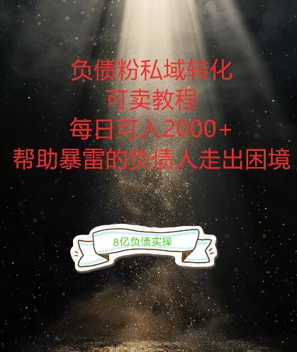 负债粉掘金计划，帮助负债者解决问题，债务规划，债务重组，最好的变现方式【揭秘】-灵动共创