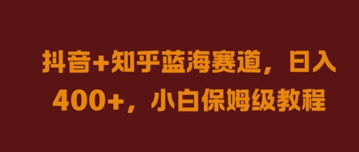 抖音+知乎蓝海赛道，日入几张，小白保姆级教程【揭秘】-灵动共创