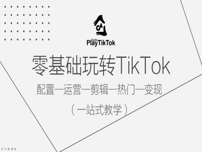 零基础玩转TikTok，配置一运营一剪辑一热门一变现，一站式教学-灵动共创