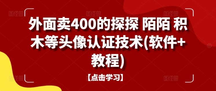 外面卖400的探探 陌陌 积木等头像认证技术(软件+教程)-灵动共创