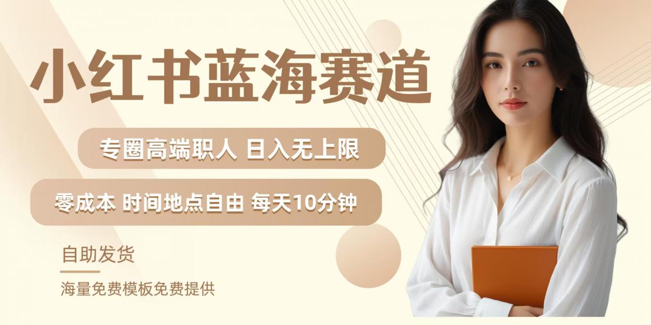 小红书蓝海赛道，圈中高端职场人，月入无上限，可矩阵，内含私域实操教程!-灵动共创