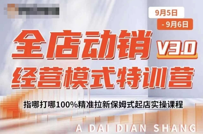 全店动销经营模式特训营，指哪打哪100%精准拉新保姆式起店实操课程-灵动共创