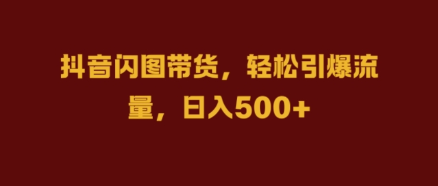 抖音闪图带货，轻松引爆流量，日入几张【揭秘】-灵动共创
