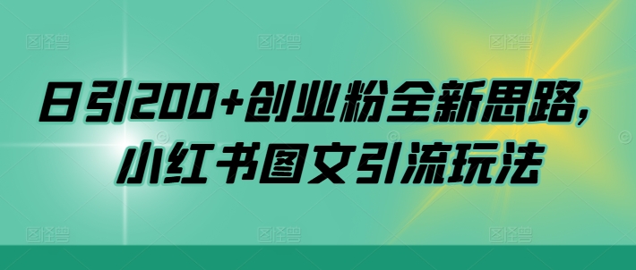 日引200+创业粉全新思路，小红书图文引流玩法【揭秘】-灵动共创