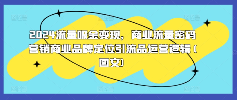 2024流量吸金变现，商业流量密码营销商业品牌定位引流品运营逻辑(图文)-灵动共创