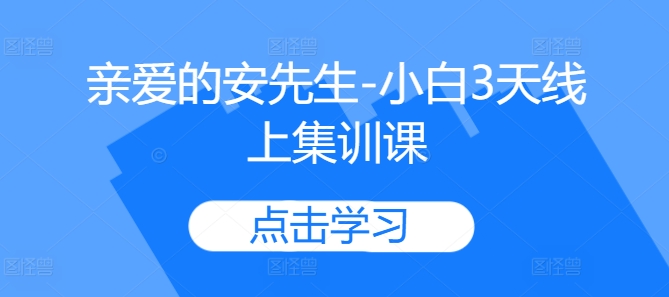 亲爱的安先生-小白3天线上集训课-灵动共创