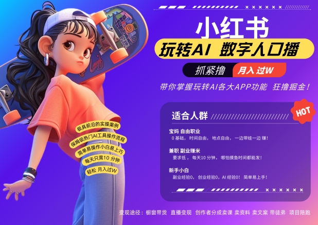 小红书数字人暴力起号，AI改写文案，再也不用费劲录口播，流量火爆月入破W轻松拿捏-灵动共创