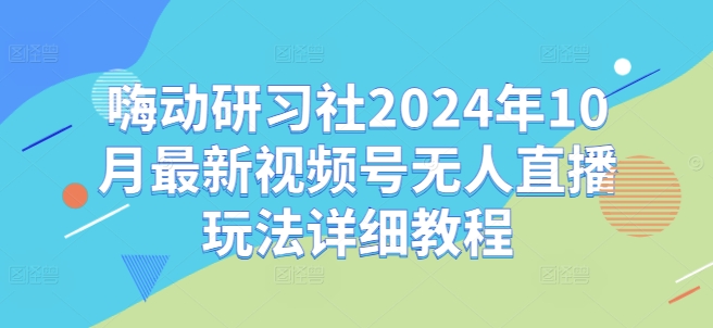 嗨动研习社2024年10月最新视频号无人直播玩法详细教程-灵动共创
