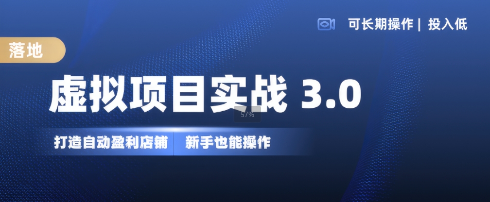 虚拟项目实战3.0，打造自动盈利店铺，可长期操作投入低，新手也能操作-灵动共创