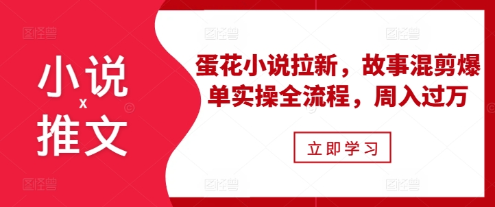 小说推文之蛋花小说拉新，故事混剪爆单实操全流程，周入过万-灵动共创