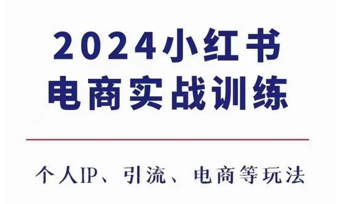 2024小红书电商3.0实战训练，包含个人IP、引流、电商等玩法-灵动共创