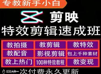 剪映特效教程和运营变现教程，特效剪辑速成班，专教新手小白-灵动共创