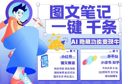 AI隐藏功能，秒生笔记，1分钟产出几千条，教你玩赚小红书小绿书图文引流，变现3w-灵动共创