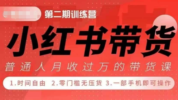 小Red书带货42天训练营 2.0版，宝妈+自由职+上班族+大学生，提高副业收入的大红利项目-灵动共创