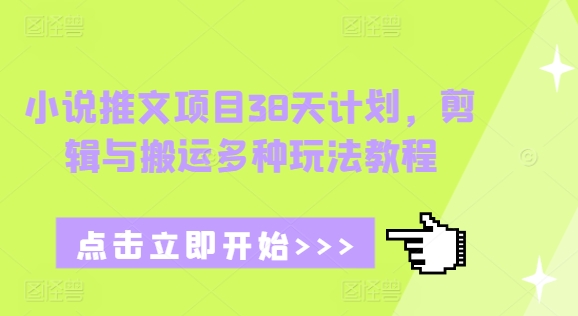 小说推文项目38天计划，剪辑与搬运多种玩法教程-灵动共创