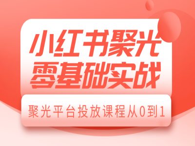 小红书聚光零基础实战，聚光平台投放课程从0到1-灵动共创