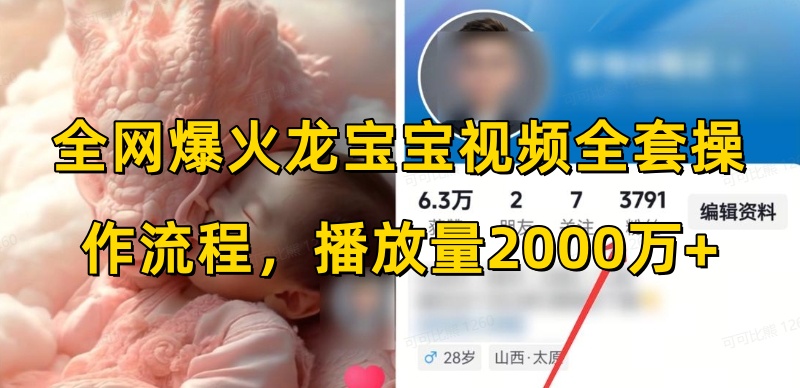 全网爆火龙宝宝视频全套操作流程，播放量2000万+-灵动共创