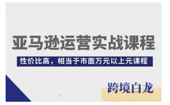 亚马逊运营实战课程，亚马逊从入门到精通，性价比高，相当于市面万元以上元课程-灵动共创