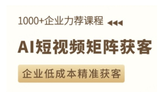 AI短视频矩阵获客实操课，企业低成本精准获客-灵动共创