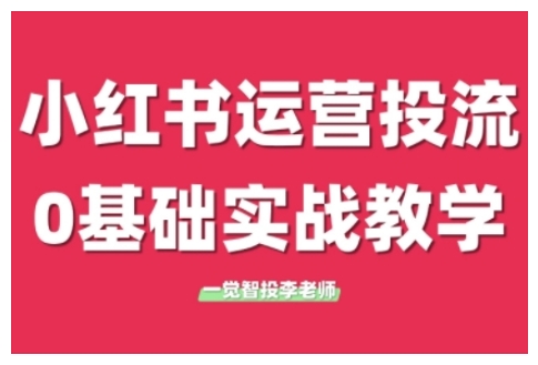 小红书运营投流，小红书广告投放从0到1的实战课，学完即可开始投放-灵动共创