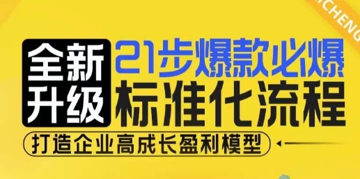 21步爆款必爆标准化流程，全新升级，打造企业高成长盈利模型-灵动共创