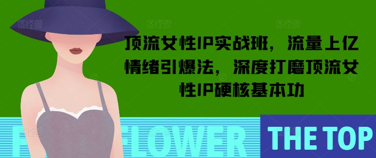 顶流女性IP实战班，流量上亿情绪引爆法，深度打磨顶流女性IP硬核基本功-灵动共创