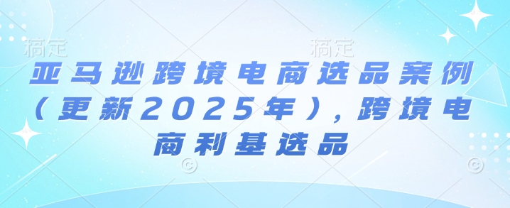亚马逊跨境电商选品案例(更新2025年2月)，跨境电商利基选品-灵动共创