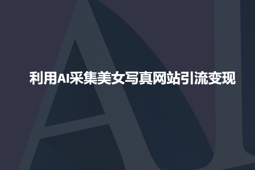 利用AI采集美女写真网站引流变现，引流嘎嘎的-灵动共创