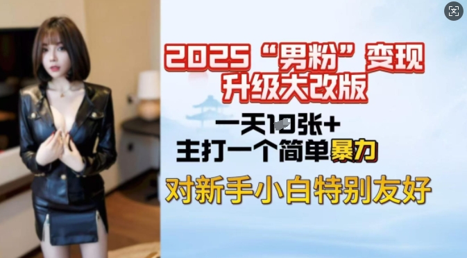 2025男粉变现全新玩法升级，日入上千简简单单，小白可轻松上手-灵动共创