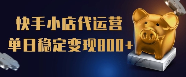 【快手小店代运营】限时托管计划，全程喂饭，单日稳定变现5张【揭秘】-灵动共创