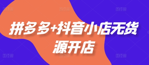 拼多多+抖音小店无货源开店，包括：选品、运营、基础、付费推广、爆款案例等(更新25年2月)-灵动共创